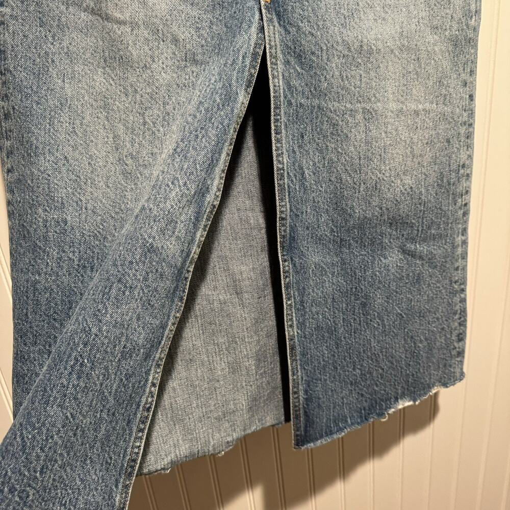 Pistola Alice Denim Midi Skirt Size 29 Front Slit - Picture 4 of 7